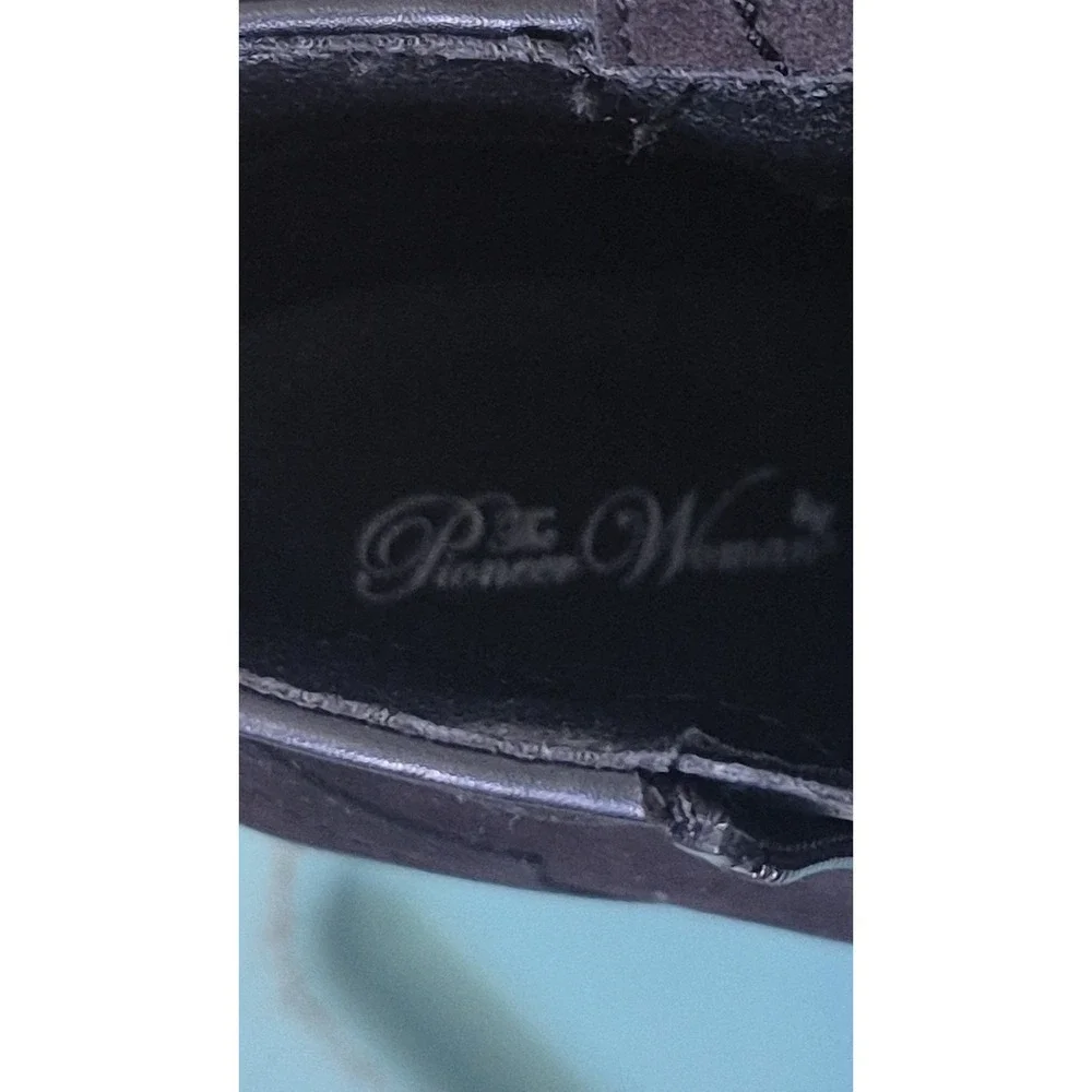 Pioneer Woman Cowgirl Garden Boots Black Floral Embroidered Western Booties 9W - Picture 12 of 13